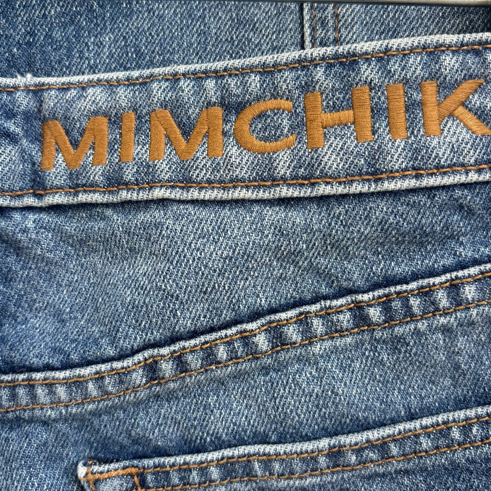 Mimchik Maria Jeans Straight Leg Blue Denim Medium Wash Size 29 Nwt — image 4 of 8